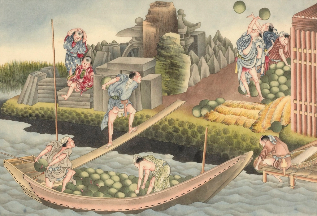 Unloading Watermelons by Katsushika Hokusai (circa 1826) | 1
