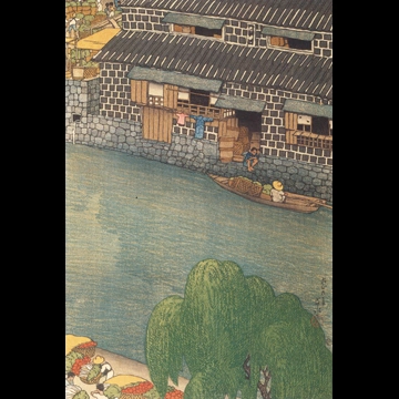 「東京十二題 大根がし」 川瀬巴水 （1920年）