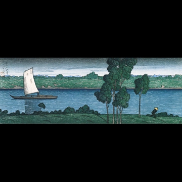 「暮れゆく古川堤」 川瀬巴水 （1919年）