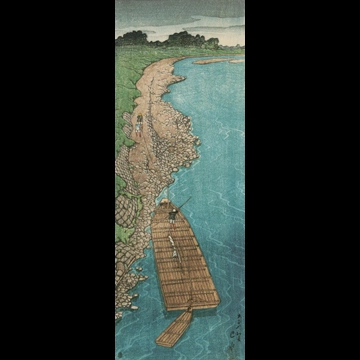 「曇り日の矢口」 川瀬巴水 （1919年）