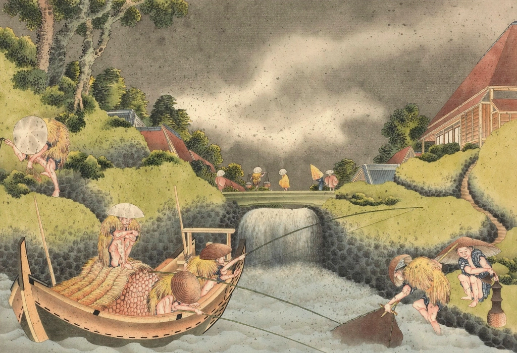 Fishing in the Rain by Katsushika Hokusai (circa 1826) | 1