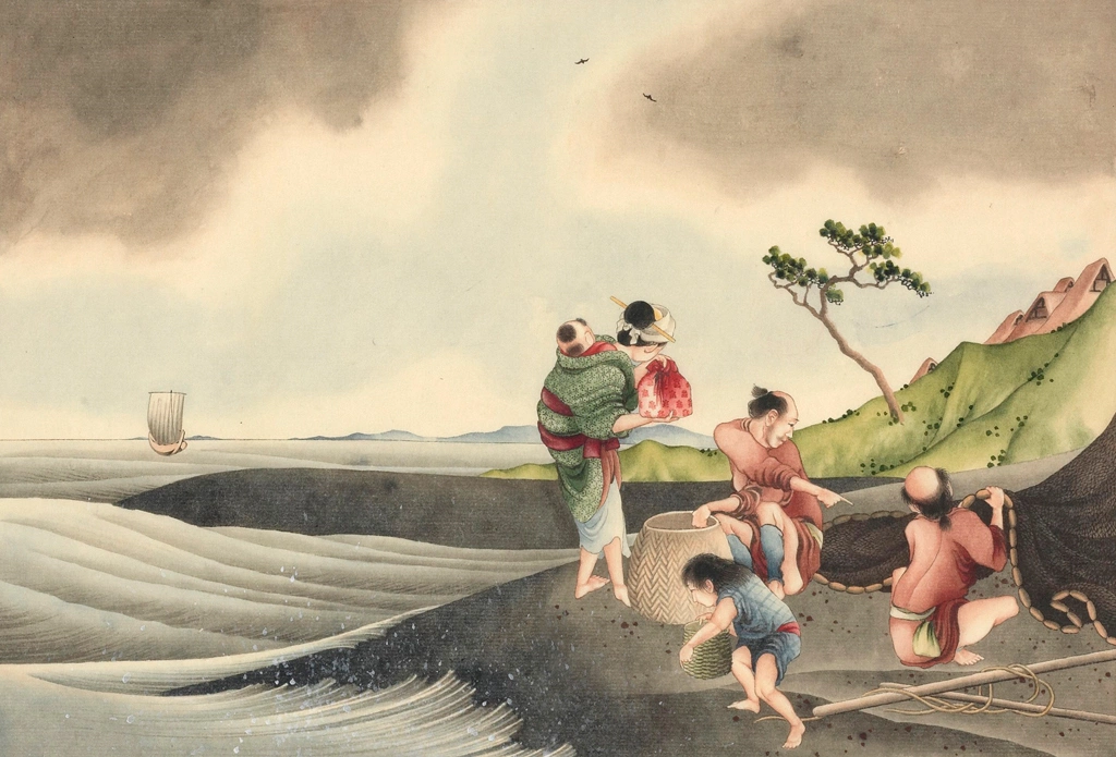 Fishing in the Rain by Katsushika Hokusai (circa 1826) | 1
