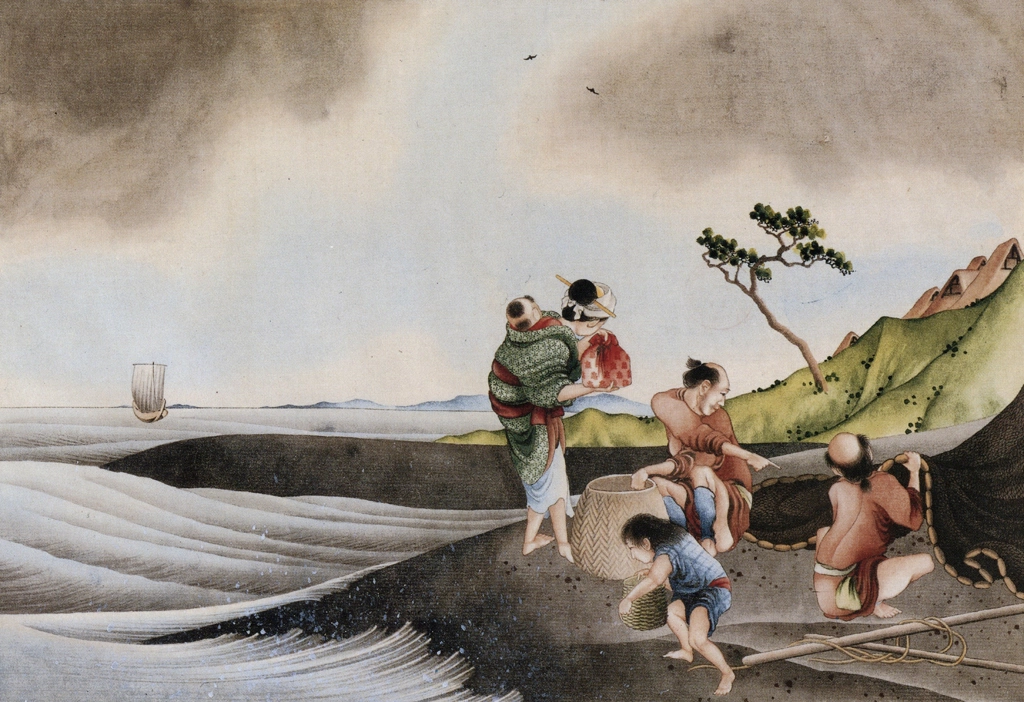 Fishing in the Rain by Katsushika Hokusai (circa 1826) | from Ukiyo-e Masterpieces in European Collections: Bibliothèque nationale de France