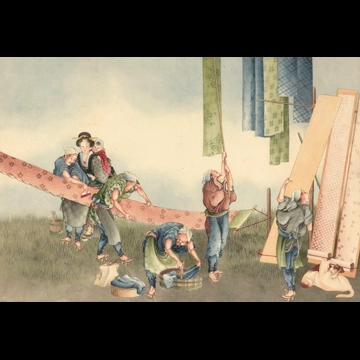 「海浜の漁師」 葛飾北斎 （1826年頃）