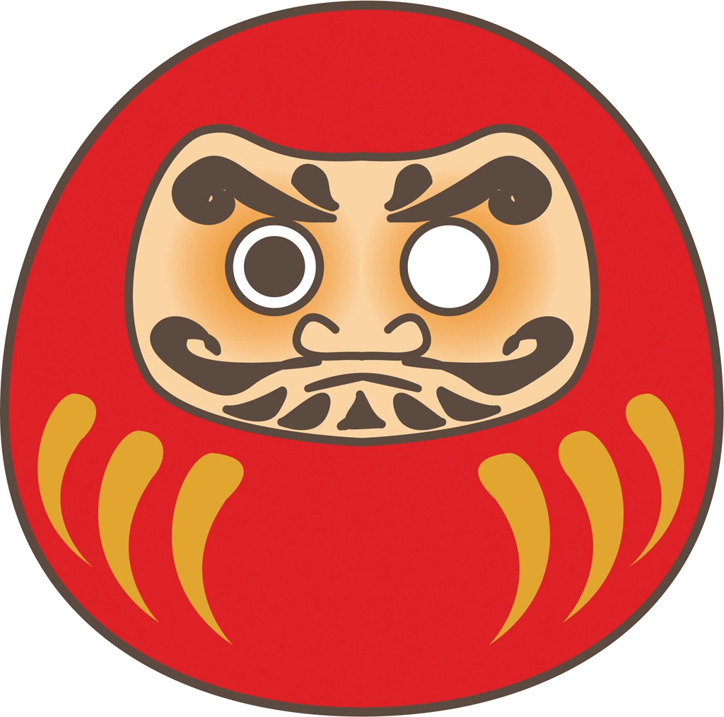 4種類のだるまのイラストとベクター | 片目の入っていないだるま