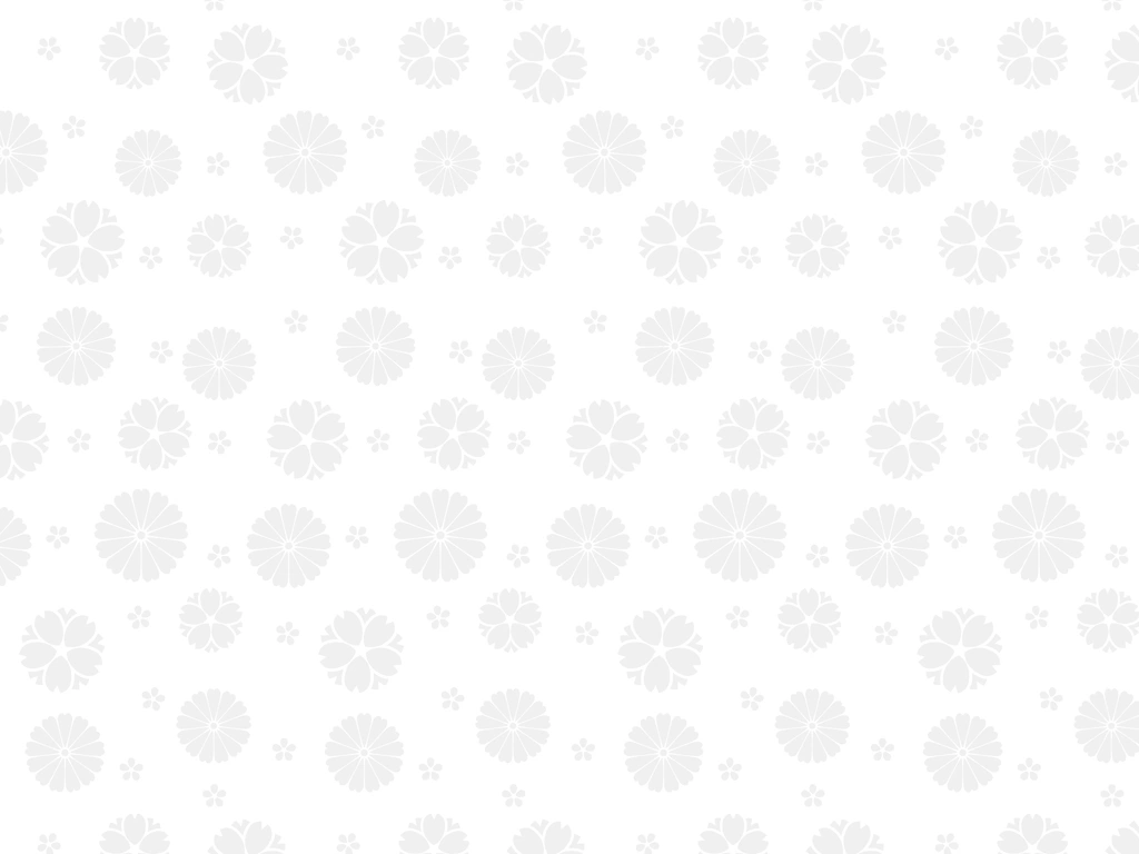 6種類の桜と菊の花柄背景イラストとベクター | 白色