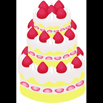 3種類の3段ケーキのイラストとベクター