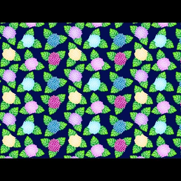 3種類の紫陽花の花柄模様の背景イラストとベクター