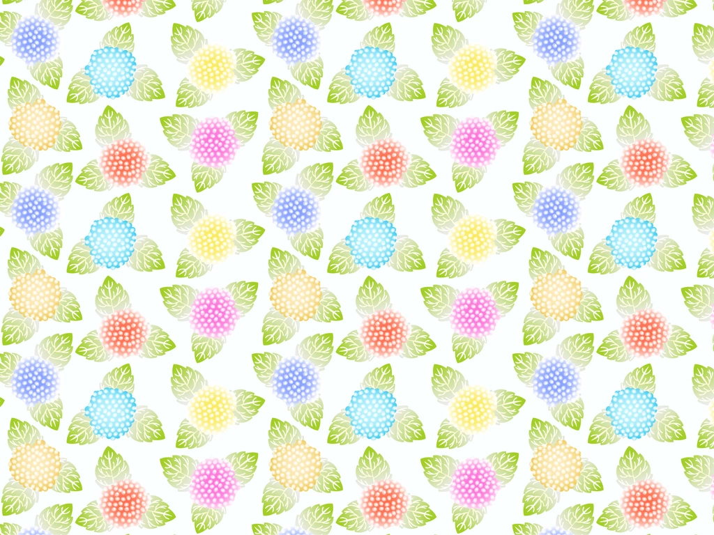 3種類の紫陽花の花柄模様の背景イラストとベクター | カラフル