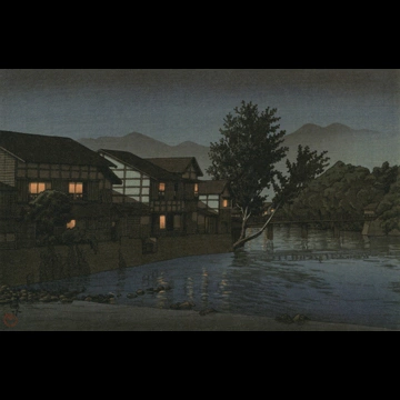 「日本風景集 東日本篇 大鰐温泉（青森県）」 川瀬巴水 （1935年）