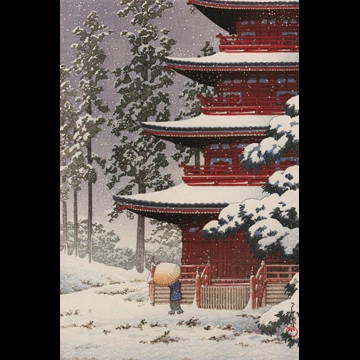 「日本風景集 東日本篇 弘前最勝院」 川瀬巴水 （1936年）