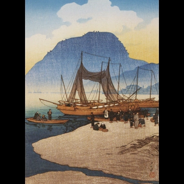 「日本風景選集 別府の朝」 川瀬巴水 （1922年）