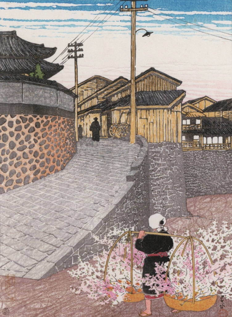 「日本風景選集 長崎金屋町」 川瀬巴水 （1923年） | 川瀬巴水作品集より