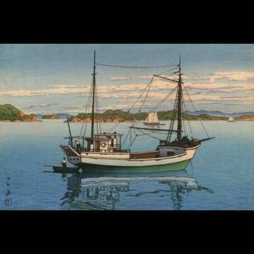 「日本風景集II 関西篇 周防室津」 川瀬巴水 （1940年）