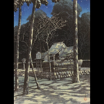 「日本風景選集 京都野々宮」 川瀬巴水 （1923年）