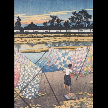 「日本風景選集 京都鴨川の夕暮」 川瀬巴水 （1923年）