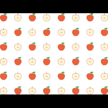 2種類のりんごと青りんごのパターン背景のイラストとベクター