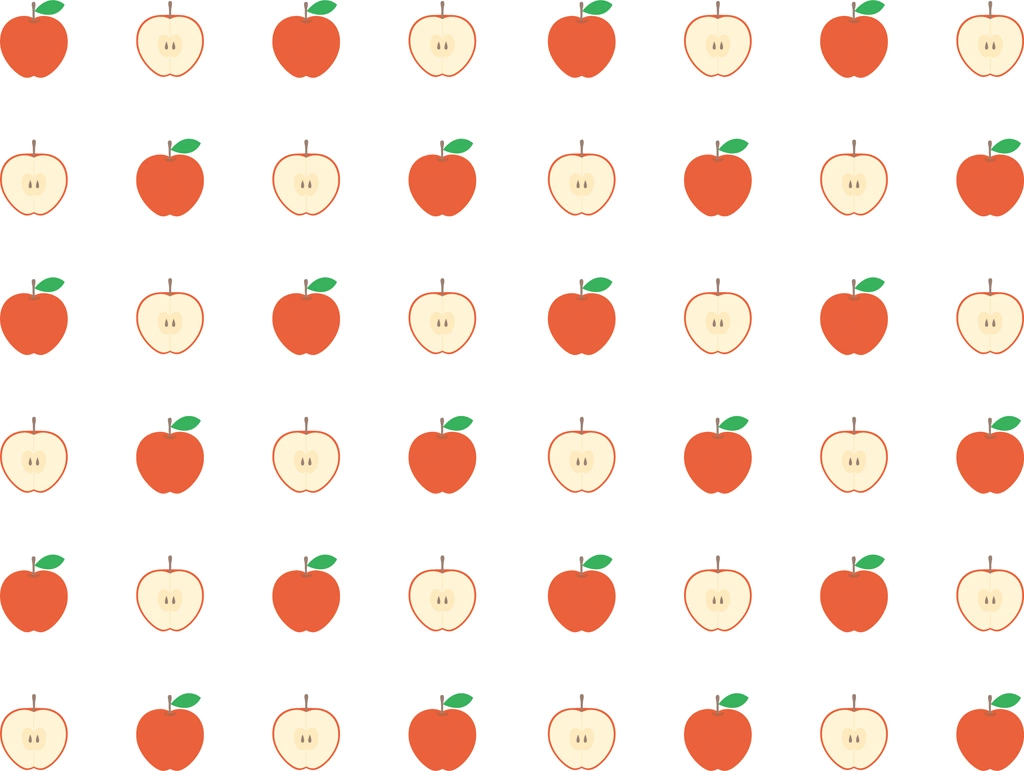 2種類のりんごと青りんごのパターン背景のイラストとベクター | 赤りんご