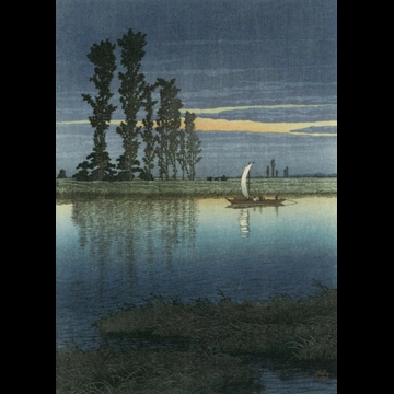 「牛堀の夕暮」 川瀬巴水 （1930年）