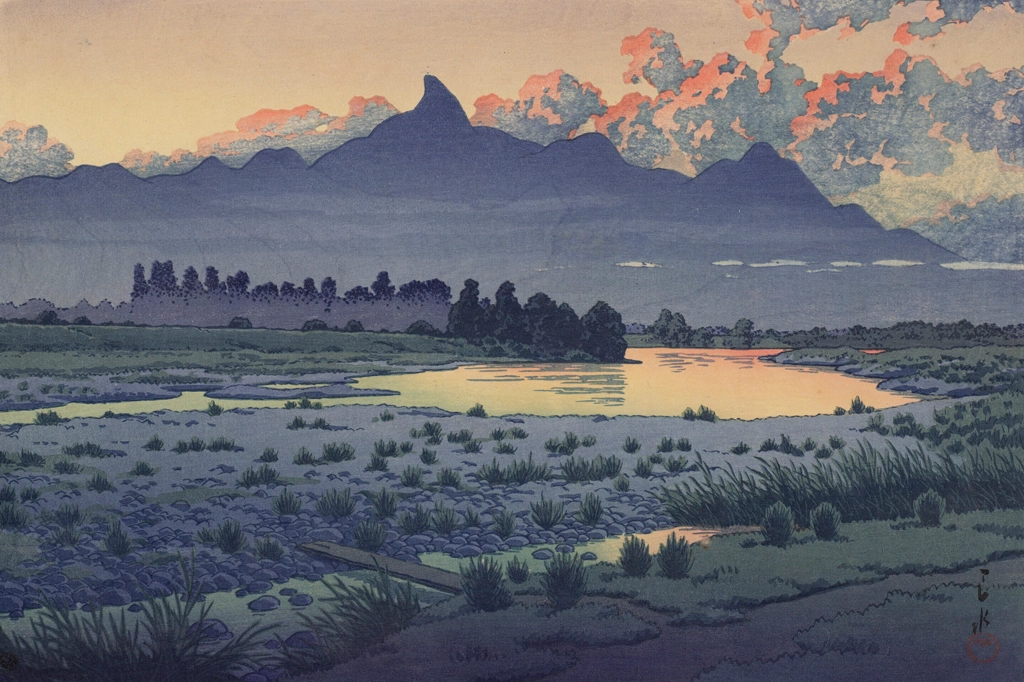 Shikishimagawara, Maebashi by Hasui Kawase (1942) | 2