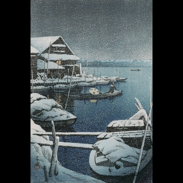 「雪の向嶋」 川瀬巴水 （1931年）
