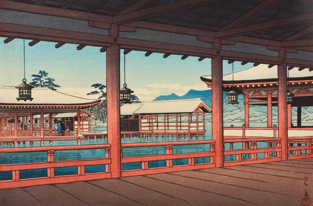 「宮島の廻廊」 川瀬巴水 （1949年） | 2