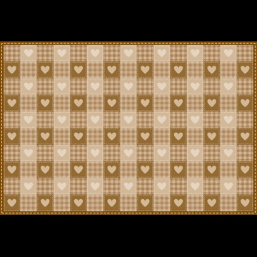 6種類のハートとギンガムチェックのパターン背景のイラストとベクター