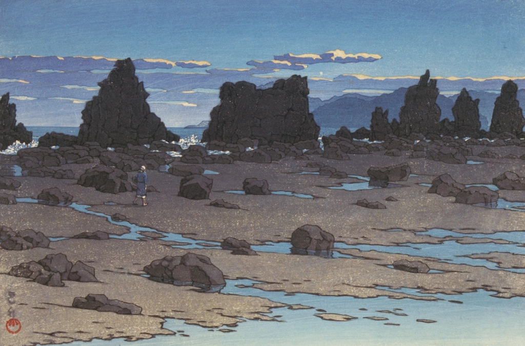 Rock at Kushimoto by Hasui Kawase (1950) | from Hasui Kawase Art Works Collection Revised Edition