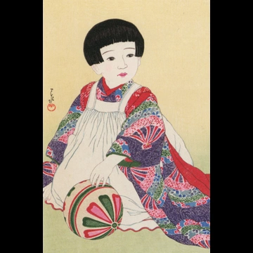 Twelve Subjects of Children: A Ball by Hasui Kawase (1931)
