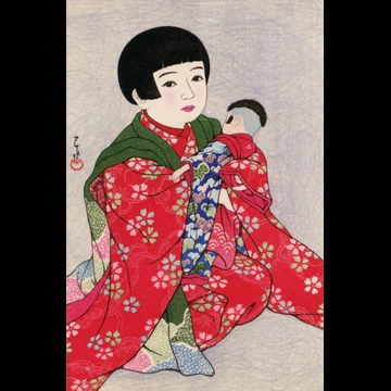 Twelve Subjects of Children: A Doll by Hasui Kawase (1931)