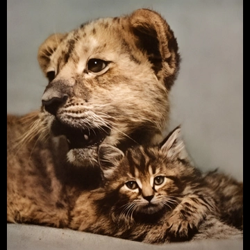 「無題 （子ライオンと子猫）」 イーラ
