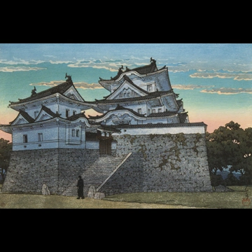 「伊賀上野白鳳城」 川瀬巴水 （1951年）