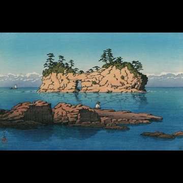 「白浜円月島」 川瀬巴水 （1951年）