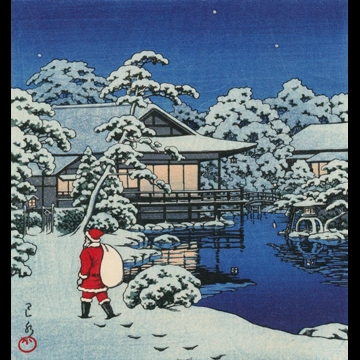 「TOKYO（サンタクロース）」 川瀬巴水 （1952年）