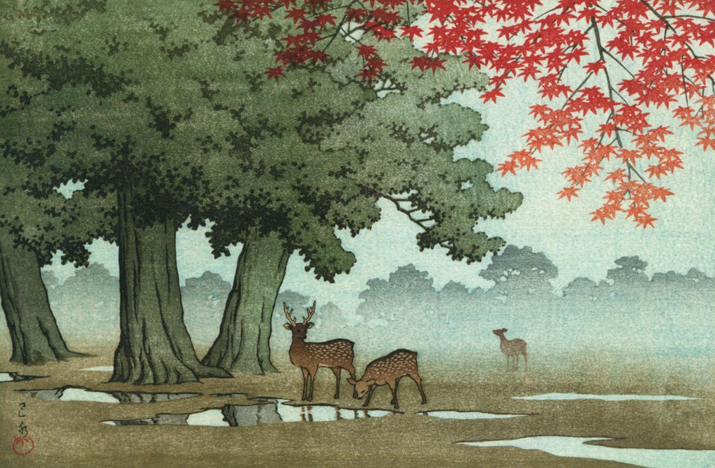 Nara Park by Hasui Kawase (1952) | from Hasui Kawase Art Works Collection Revised Edition