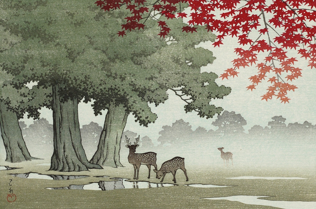 Nara Park by Hasui Kawase (1952) | 2