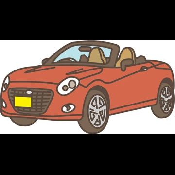 6種類のダイハツ・コペンの軽自動車のイラストとベクター