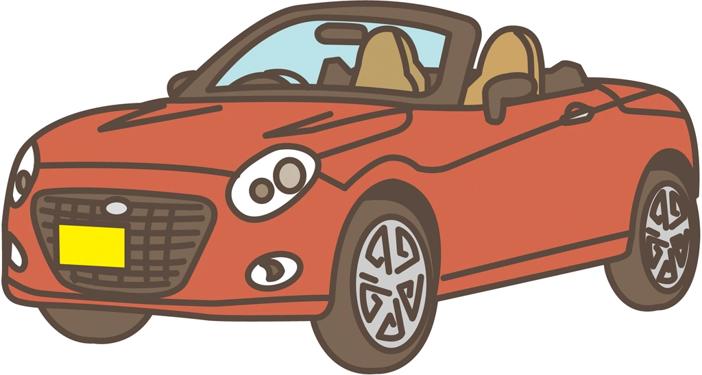 6種類のダイハツ・コペンの軽自動車のイラストとベクター | レッド