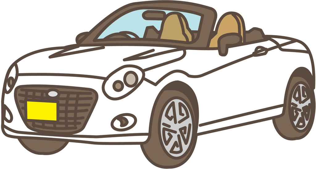 6種類のダイハツ・コペンの軽自動車のイラストとベクター | ホワイト