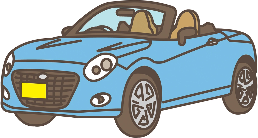 6種類のダイハツ・コペンの軽自動車のイラストとベクター | ライトブルー
