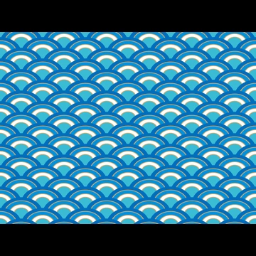 6種類の青海波の背景イラストとベクター