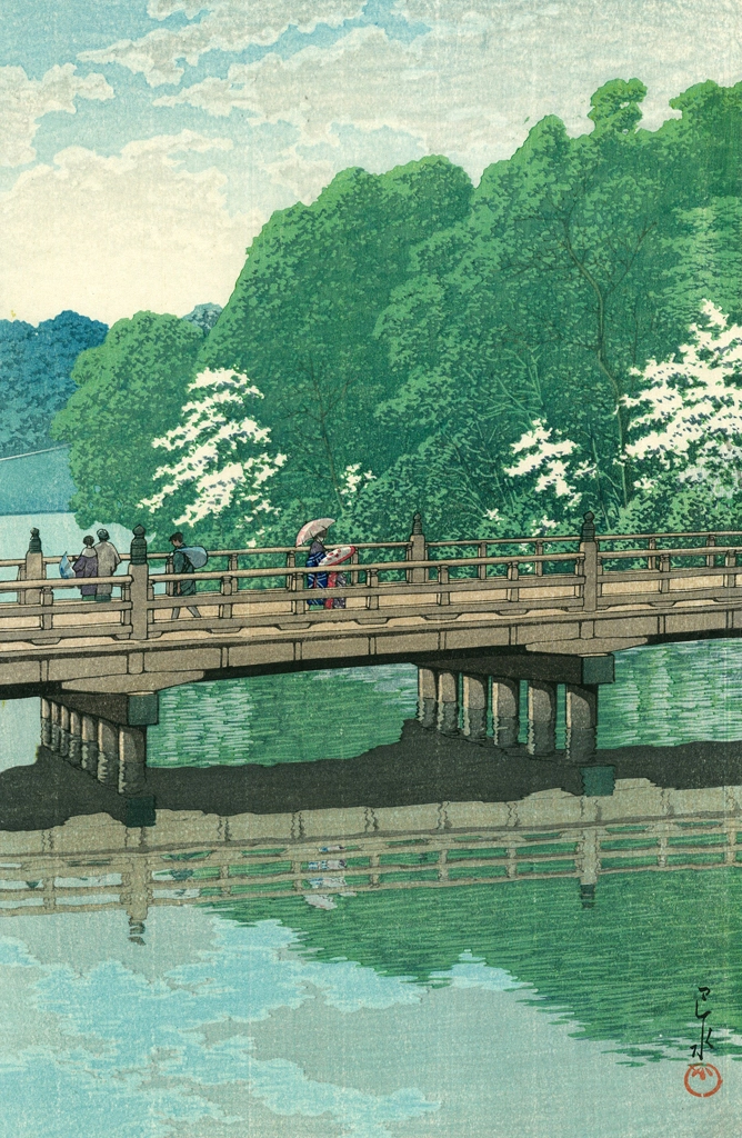 Benkei Bridge at Akasaka by Hasui Kawase (1931) | 2