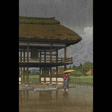 「宮崎源蔵寺（埼玉県）」 川瀬巴水 （1955年）