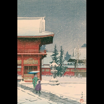 「根津権現の雪」 川瀬巴水 （1933年）