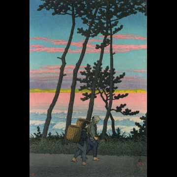 「勿来の夕」 川瀬巴水 （1954年）