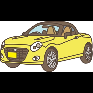 6種類のルーフを閉めたダイハツ・コペンの軽自動車のイラストとベクター