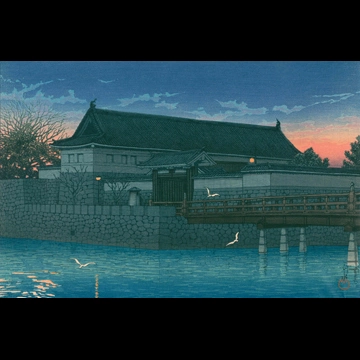 「東京二十景 平河門」 川瀬巴水 （1930年）