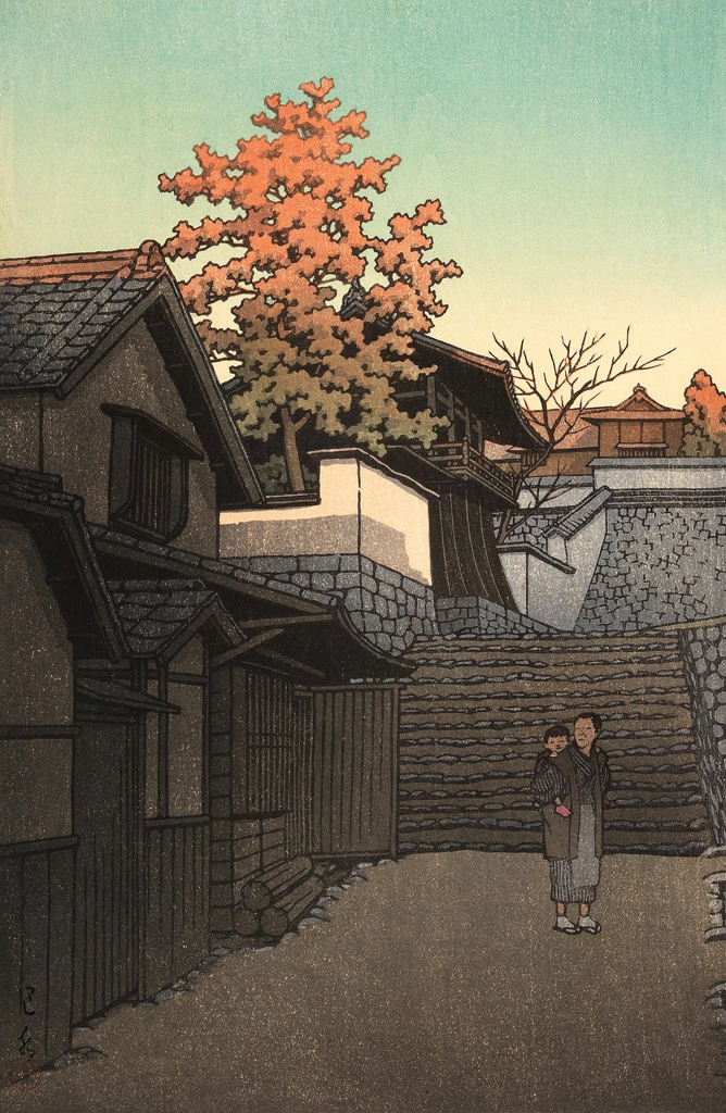 「赤穂新浜正福寺」 川瀬巴水 （1950年） | 2