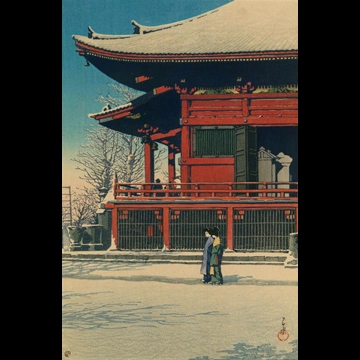 「東京二十景 浅草観音の雪晴」 川瀬巴水 （1926年）