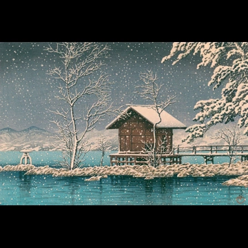 「旅みやげ 第三集 田沢湖漢槎宮」 川瀬巴水 （1927年）